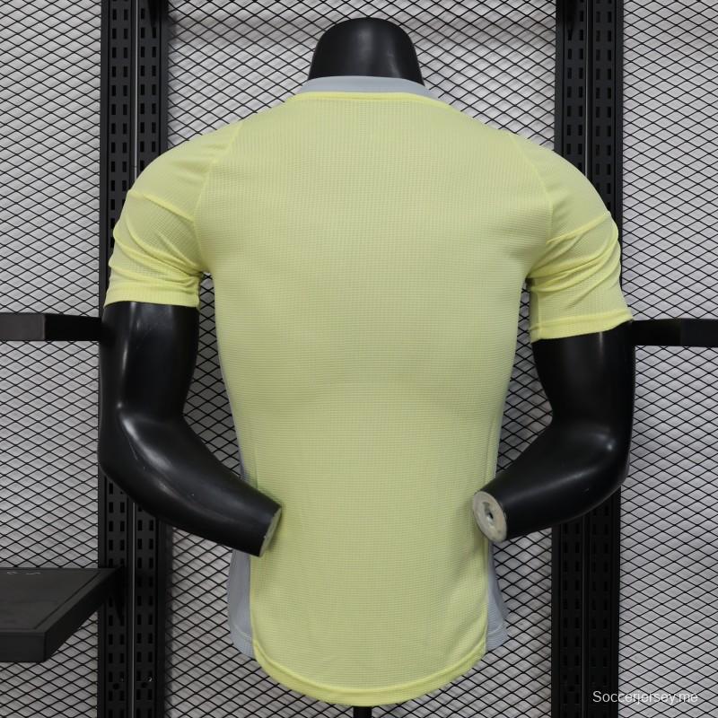 إصدار اللاعب 2025 قميص الجزائر أصفر فاتح بتصميم أديداس 2025