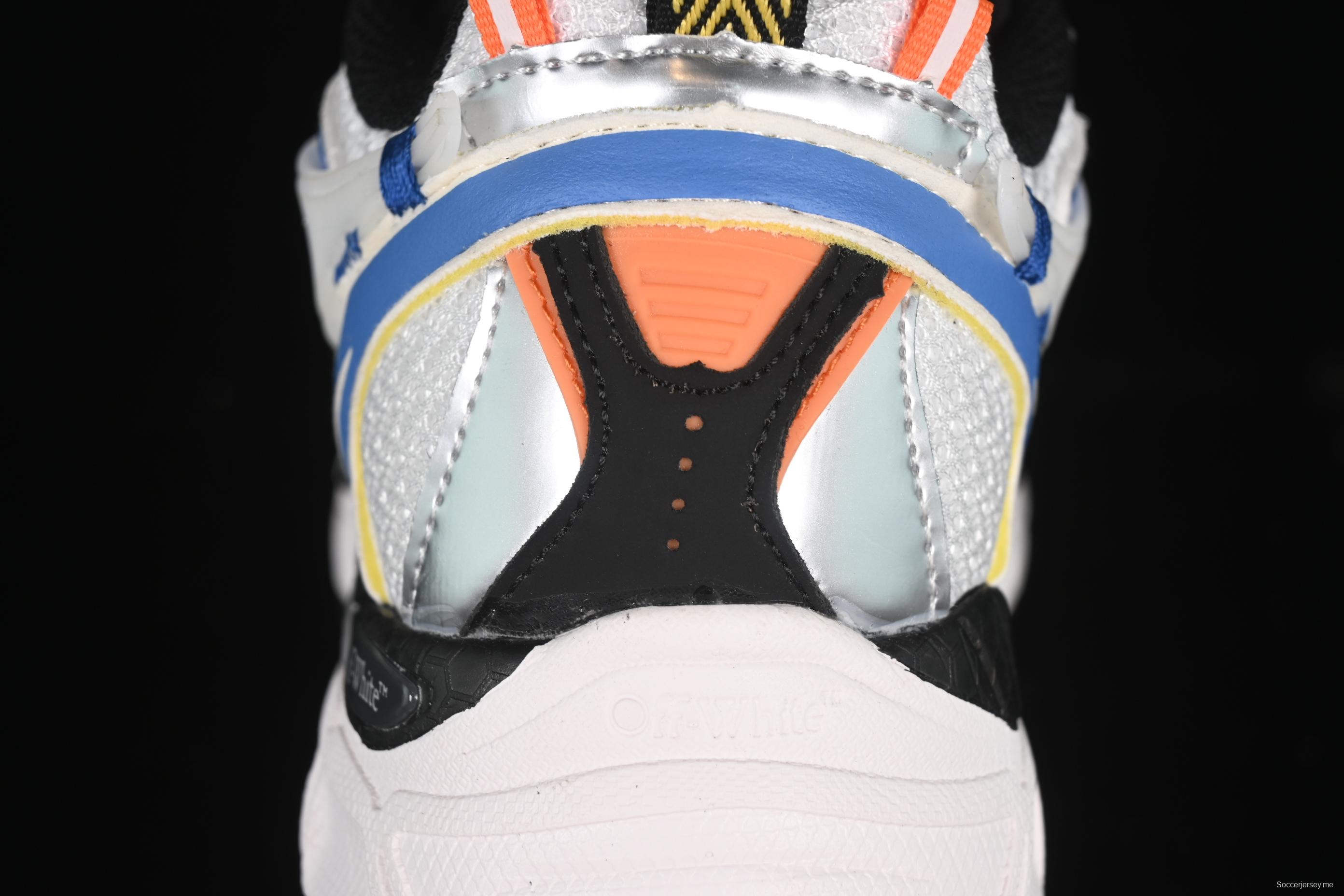 حذاء سنيكرز بي رايت من أوف وايت بي رايت سنيكرز لايف ستايل منخفض الساق باللون الأبيض والأزرق - C.D4