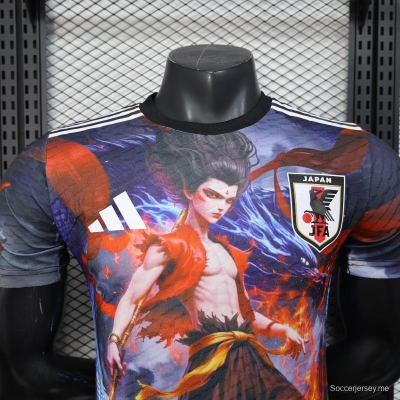 إصدار اللاعب 2025 قميص ياباني بنفسجي مع قميص أنمي نازاي جرافيك