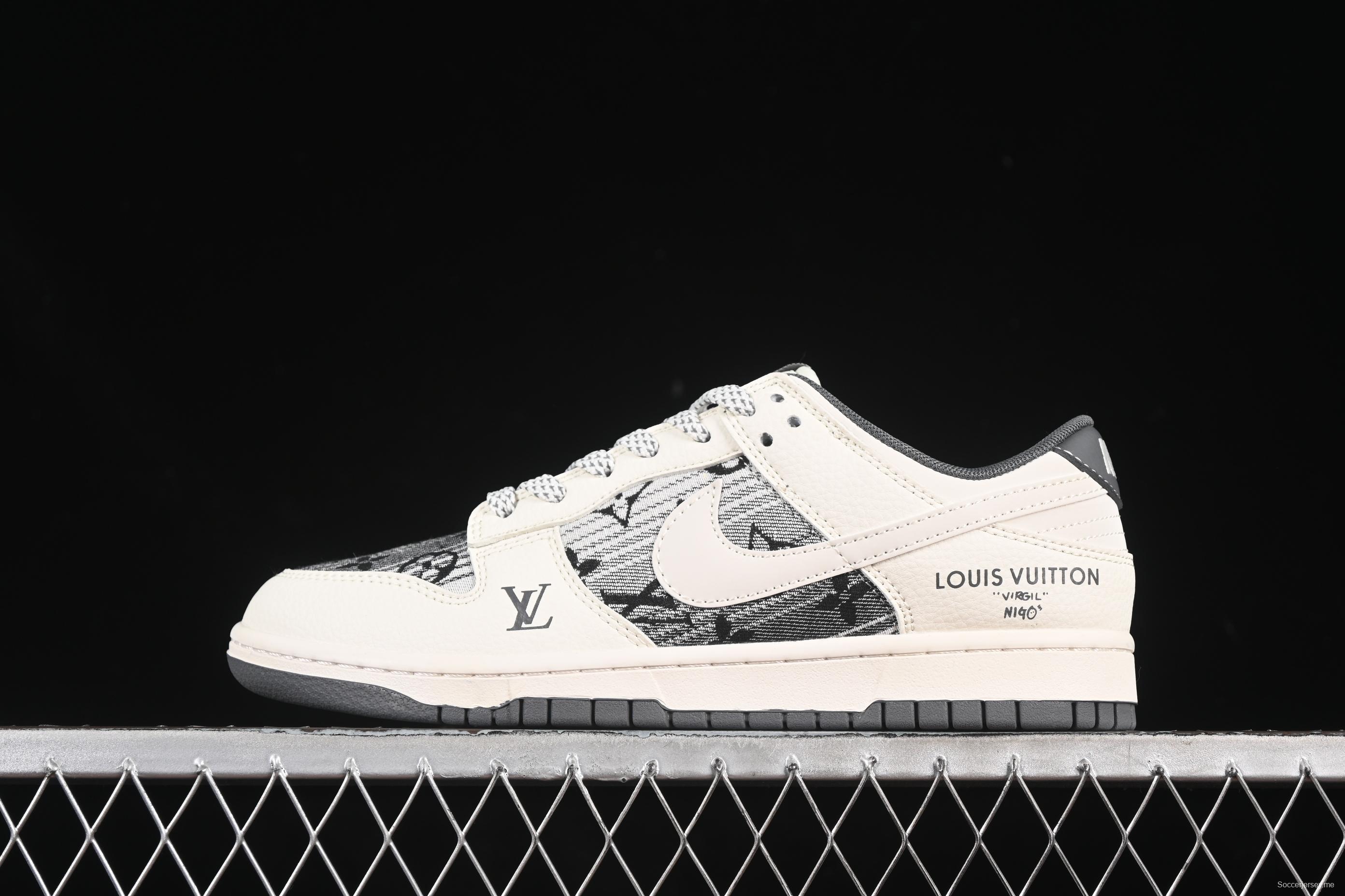 Nike SB Dunk Low LV Collaboration Anniversary Edition Customized Casual Skate Shoes - FC1688-230