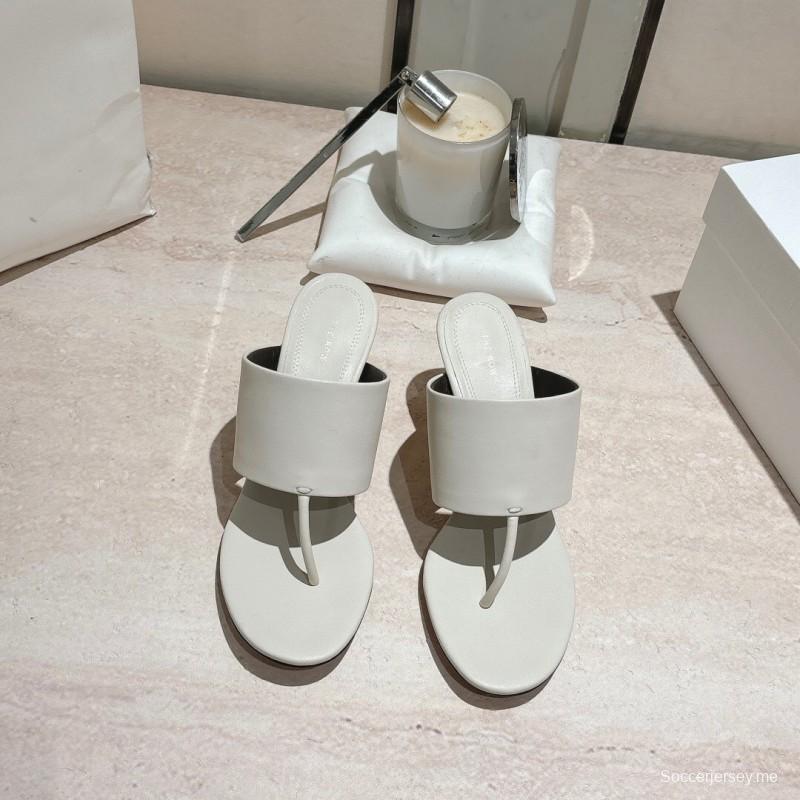 2025 Toteme White Calfskin Slippers
