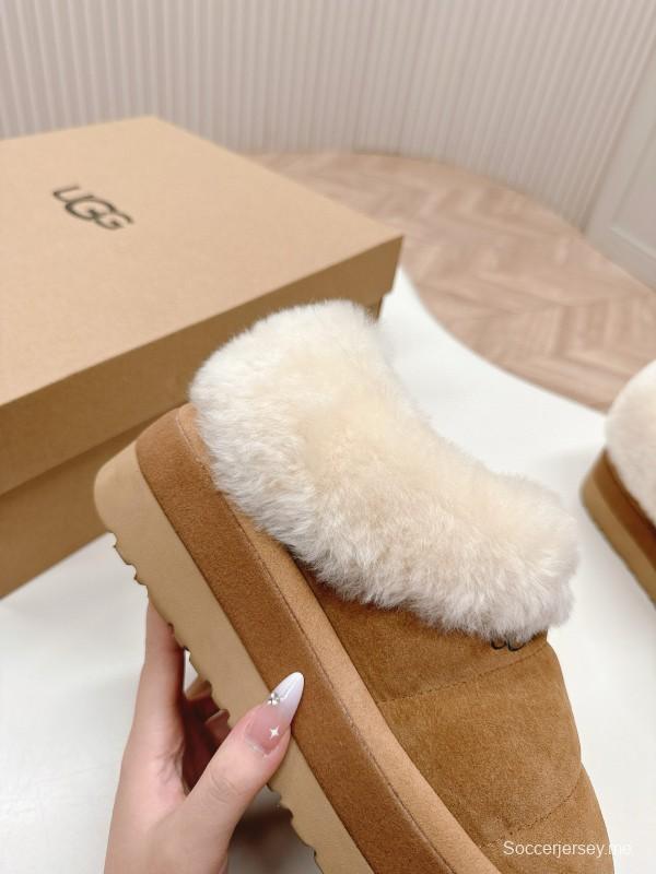 2024 UGG Chestnut Suede Sheepskin Slippers MJ00280