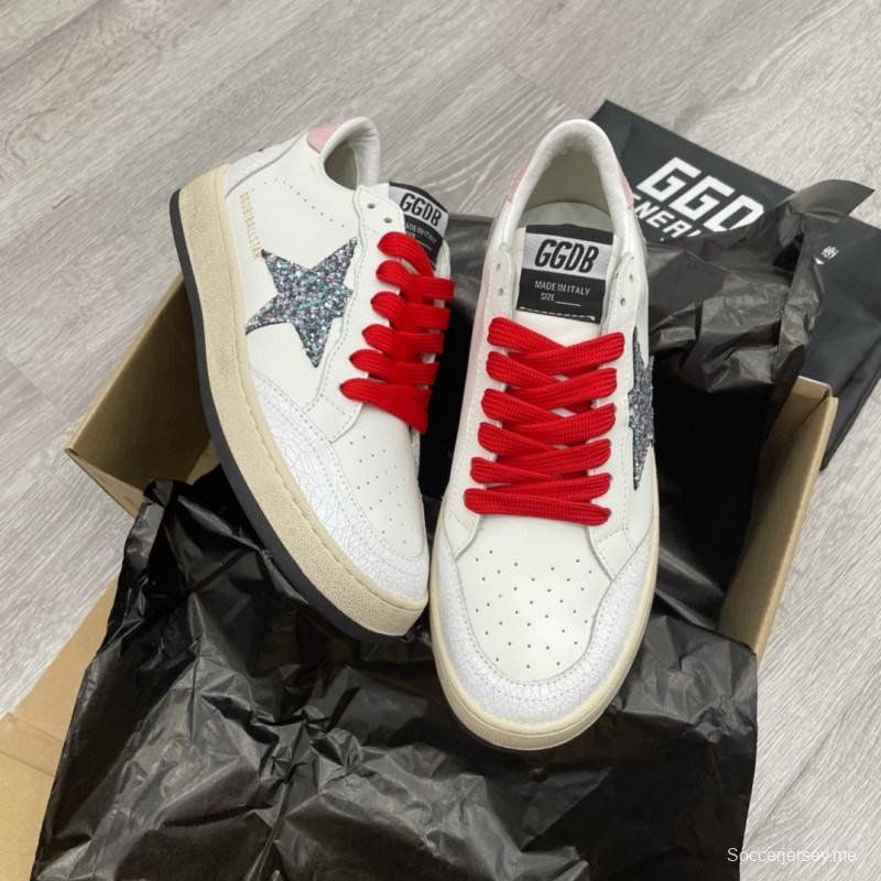 2024 Unisex GGDB White Red Leather Low-Top Sneakers MJ00260