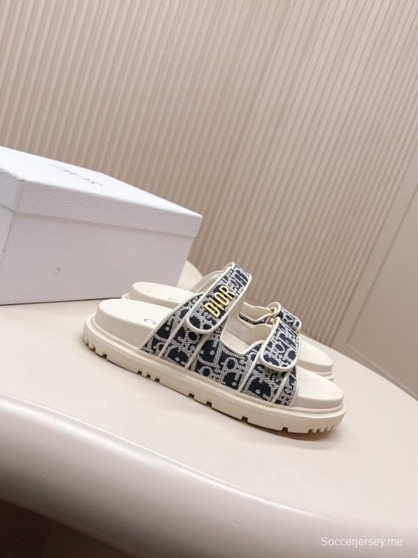 2025 Slippers Dior Blue White Canvas Slippers