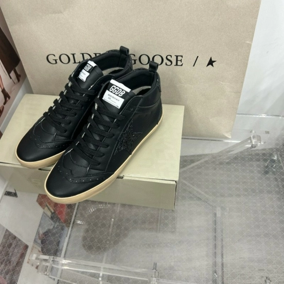 2024 Unisex GGDB Black Leather High Top Sneakers MJ00300