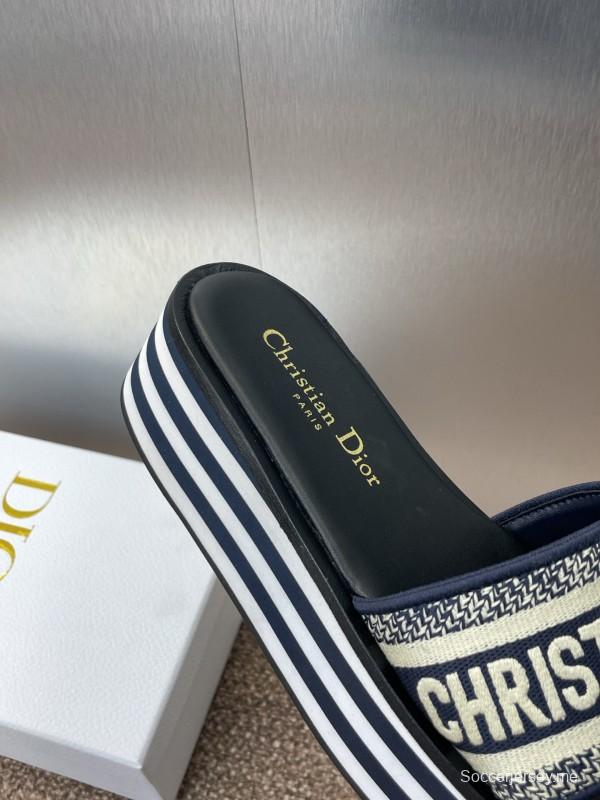 2025 Slippers Dior Black Canvas Slippers