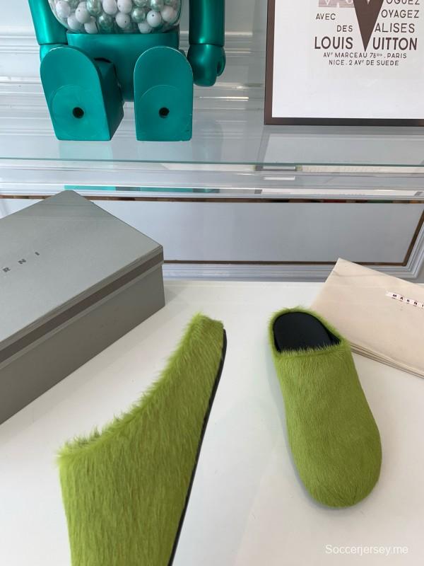 2024 Slippers Marni Green Horsehair Slippers