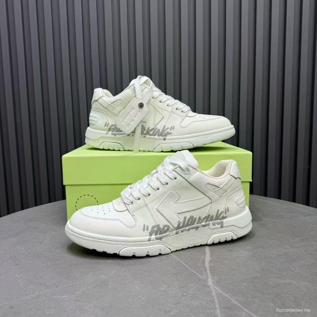 2025 Unisex Off-White White Leather Sneakers KFY00310
