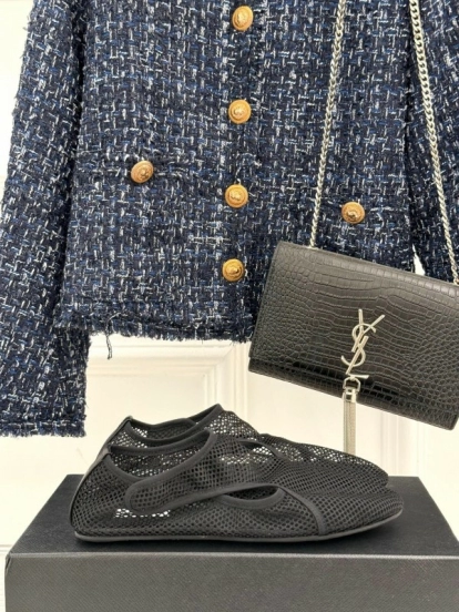 2025 Women AlAIA Black Mesh Casual Shoes