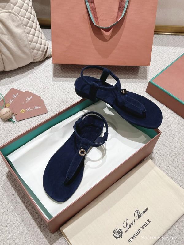 2025 Women LP Navy Suede Sandals LY00000