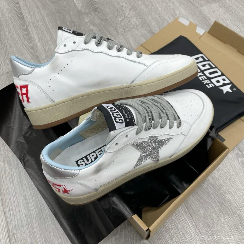 2024 Unisex GGDB White Silver Leather Sneakers MJ00260