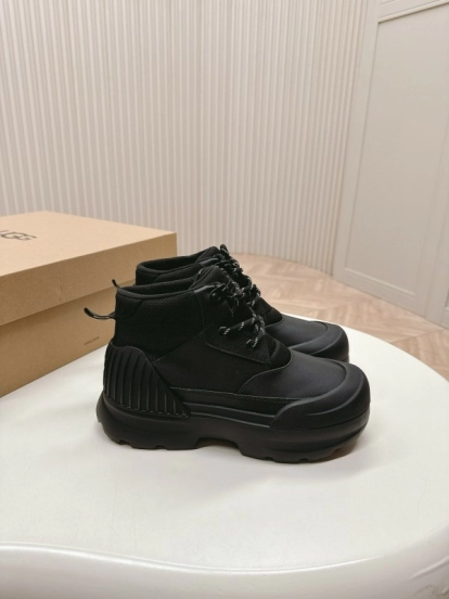 2024 Women UGG Black Suede Snow Boots High Top Lace-Up MJ00320