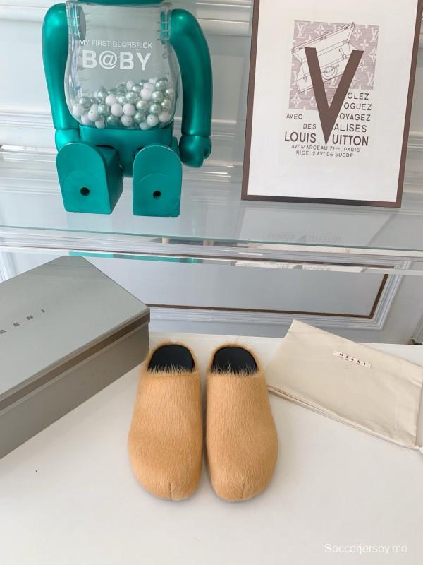 2024 Unisex Marni Beige Haircalf Loafers MJ00320