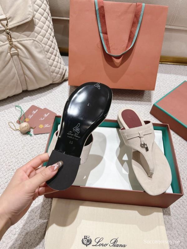 2025 Slippers Le Parmentier Beige Suede Slippers LY00250