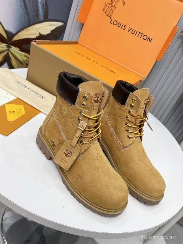 2024 Unisex Louis Vuitton Brown Nubuck Leather Ankle Boots Monogram MJ00450