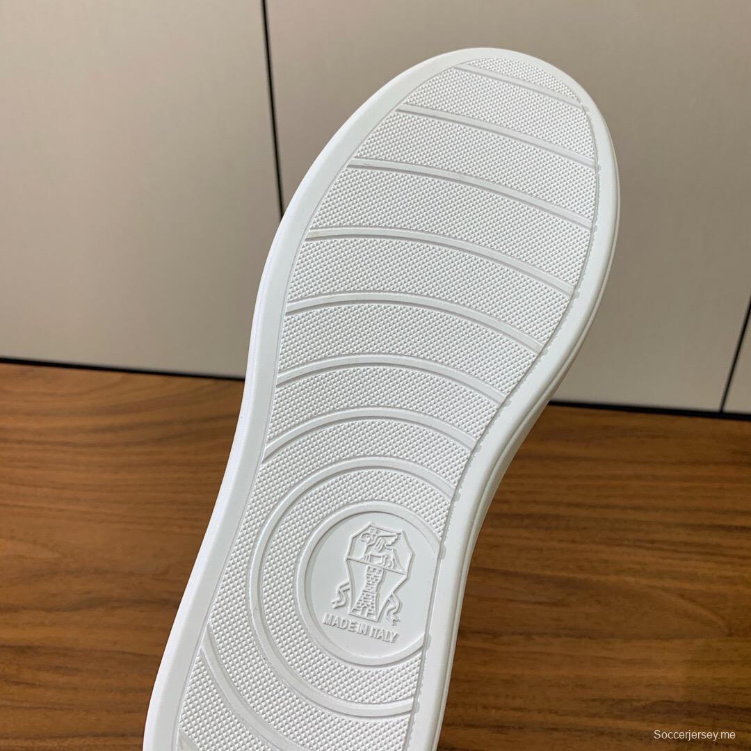 2025 Men Brunello Cucinelli Gray Leather Casual Sneakers Handmade Smooth Finish KFY00310 (M)