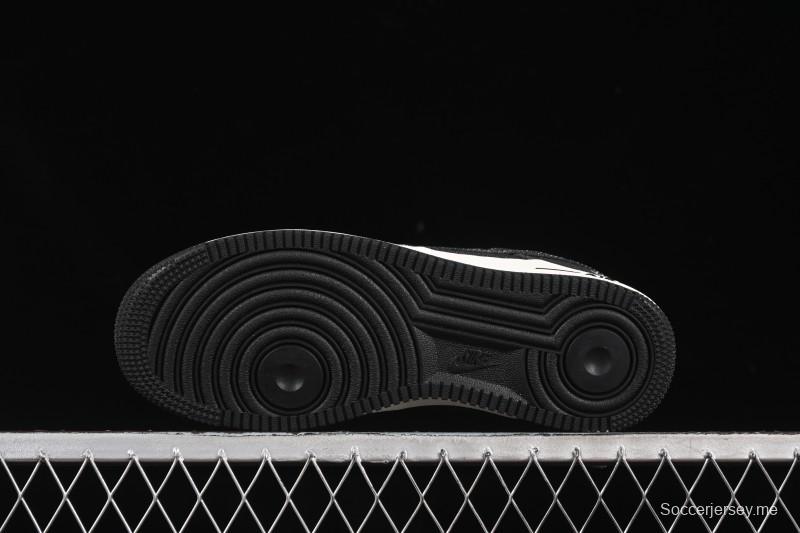 Nike Air Force 1'07 Low Stussy Collaboration Dark Grey Woven Casual Sneakers - LW9279-002