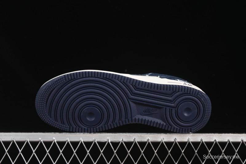 حذاء نايك اير فورس 1 '07 منخفض سوبريم سوبريم بالتعاون مع نايك بلو دينيم أبيض سووش سنيكرز كاجوال - LW9279-005