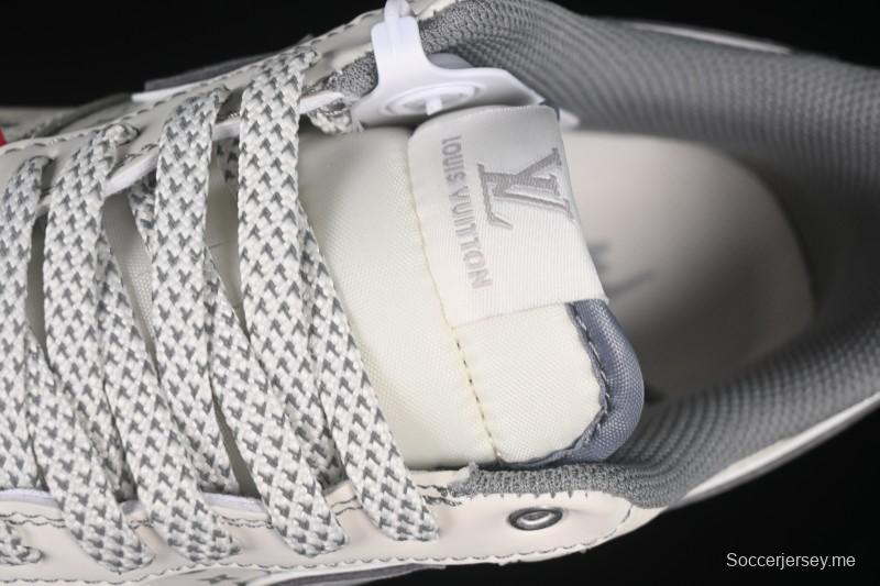 حذاء نايك اير فورس 1 '07 المنخفض من نايك اير فورس 1 '07 LV Collaboration باللون الرمادي الفاتح ذو خطافين صغيرين كاجوال - YX5066-350