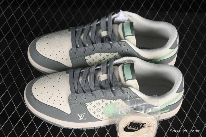 حذاء تزلج نايك SB Dunk Dunk Low LV Collaboration الذكرى السنوية الرمادية حذاء تزلج كاجوال منخفض الرقبة مخصص للذكرى السنوية ZH2598-278