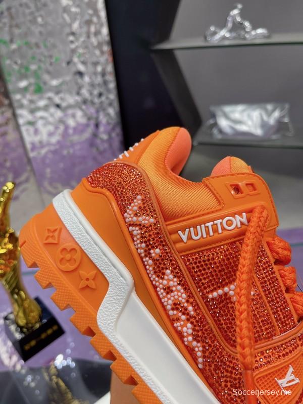 2025 Unisex Louis Vuitton Orange Crystal Plimsolls Bing Bing AS00420