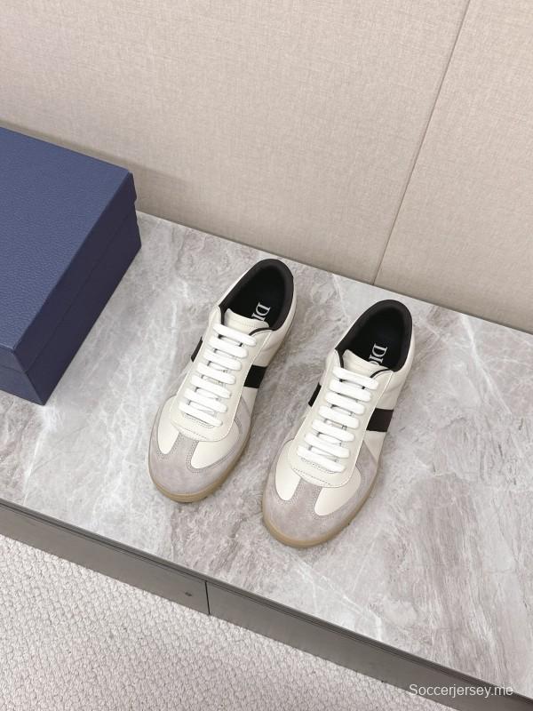 2025 Unisex Dior Black White Grey Leather Suede Sneakers Matchpoint B01 KFY00300