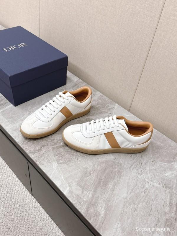 2025 Unisex Dior White Amber Leather Sneakers KFY00300