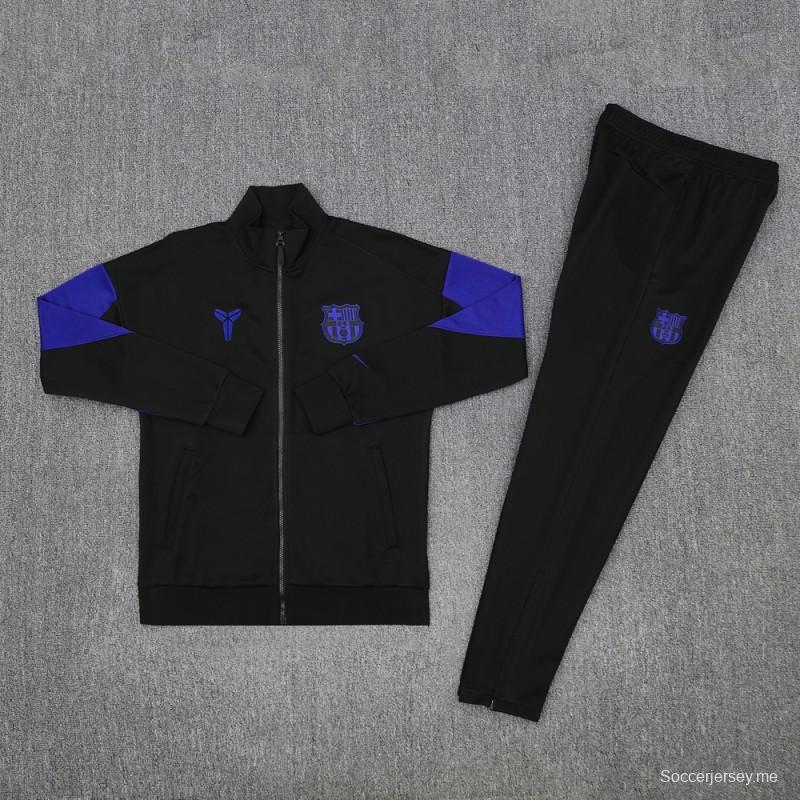 25/26 Barcelona Black/Blue Full Zipper Jacket +Long Pants