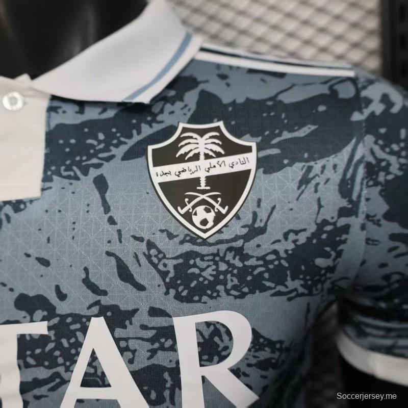 إصدار اللاعب 25/26 قميص الأهلي الرمادي بنقشة التمويه 25/26