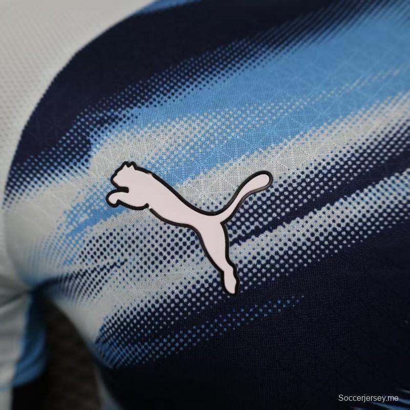 إصدار اللاعب 25/26 قميص أولمبيك مارسيليا أزرق بنقشة موجات متدرجة