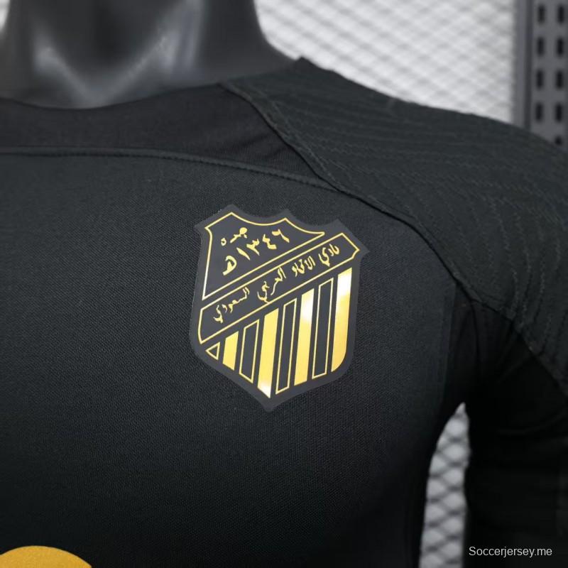 إصدار اللاعب 25/26 قميص الأهلي بطل الدوري السعودي للمحترفين الأسود