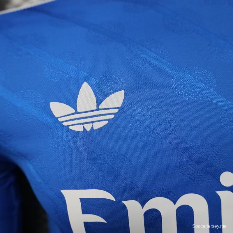 إصدار اللاعب 25/26 قميص ريال مدريد الثالث أزرق طويل الأكمام أزرق اللون