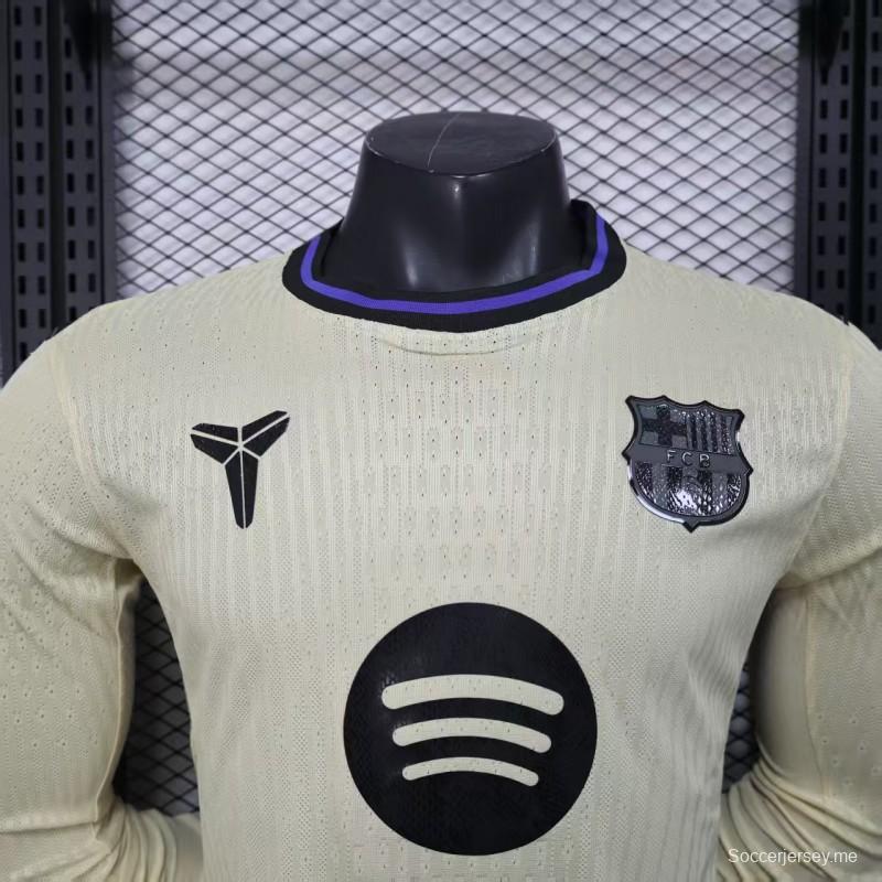 نسخة اللاعب 25/26 قميص بأكمام طويلة الأكمام من برشلونة Away 25/26