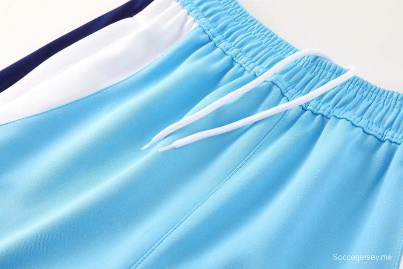 طقم بدلة رياضية نايك إير 2025 - أزرق فاتح مع لمسات كحلية اللون أزرق فاتح مع جاكيت بسحاب كامل + بنطال طويل