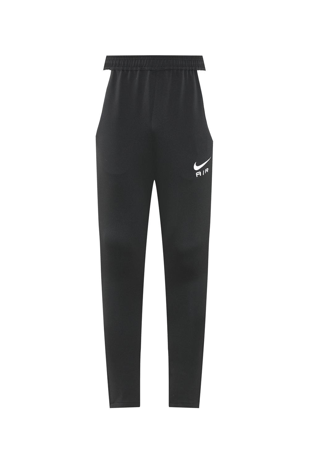 طقم بدلة رياضية نايك إير 2025 نايك طقم بدلة رياضية سوداء مع لمسات رمادية وبيضاء سحاب كامل سترة كاملة + بنطال طويل