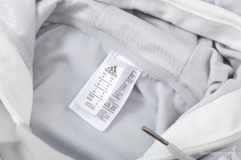 25/26 جاكيت هودي ريال مدريد بغطاء رأس كامل بسحاب + بنطلون طويل