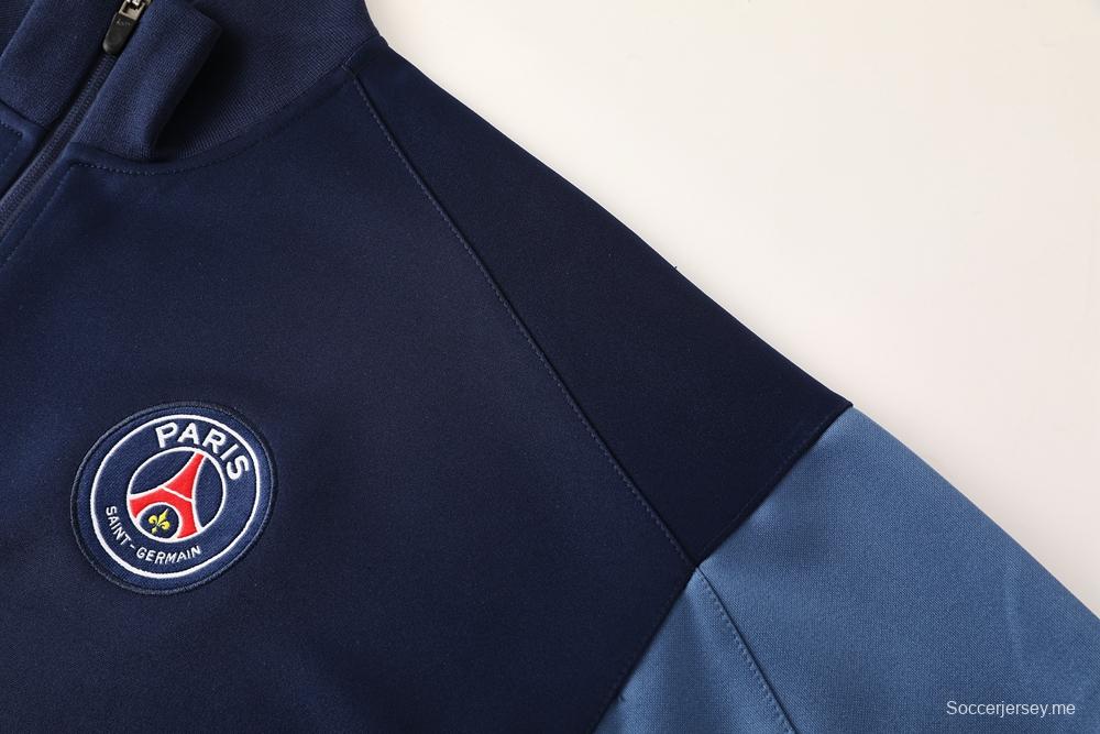 25/26 جاكيت بسحاب كامل باللون الكحلي + بنطلون طويل