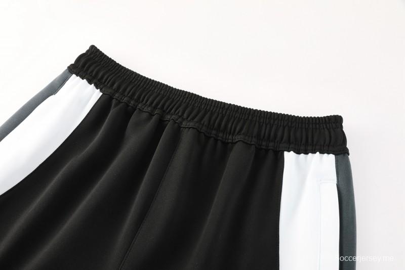 طقم بدلة رياضية نايك إير 2025 نايك طقم بدلة رياضية سوداء مع لمسات رمادية وبيضاء سحاب كامل سترة كاملة + بنطال طويل