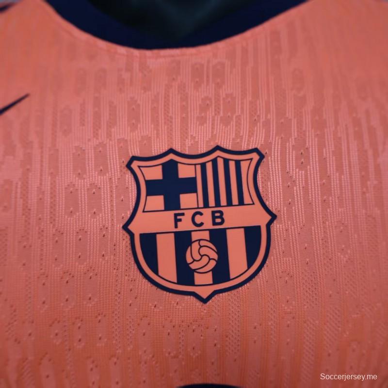 إصدار اللاعب 25/26 قميص برشلونة الثالث برتقالي اللون برتقالي اللون 25/26