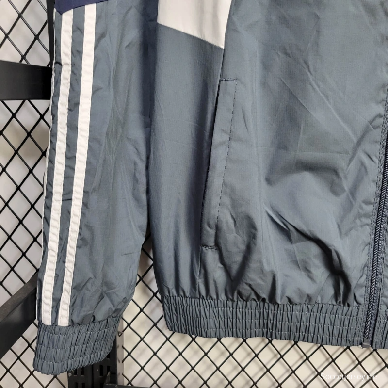 25/26 جاكيت ريال مدريد سترة واقية من الرياح رمادي