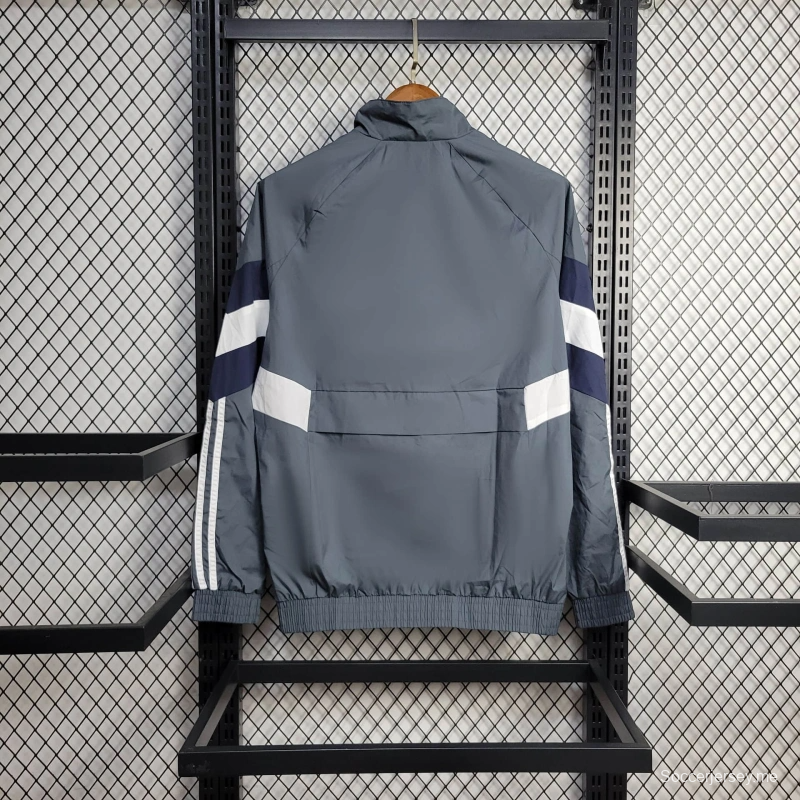 25/26 جاكيت ريال مدريد سترة واقية من الرياح رمادي