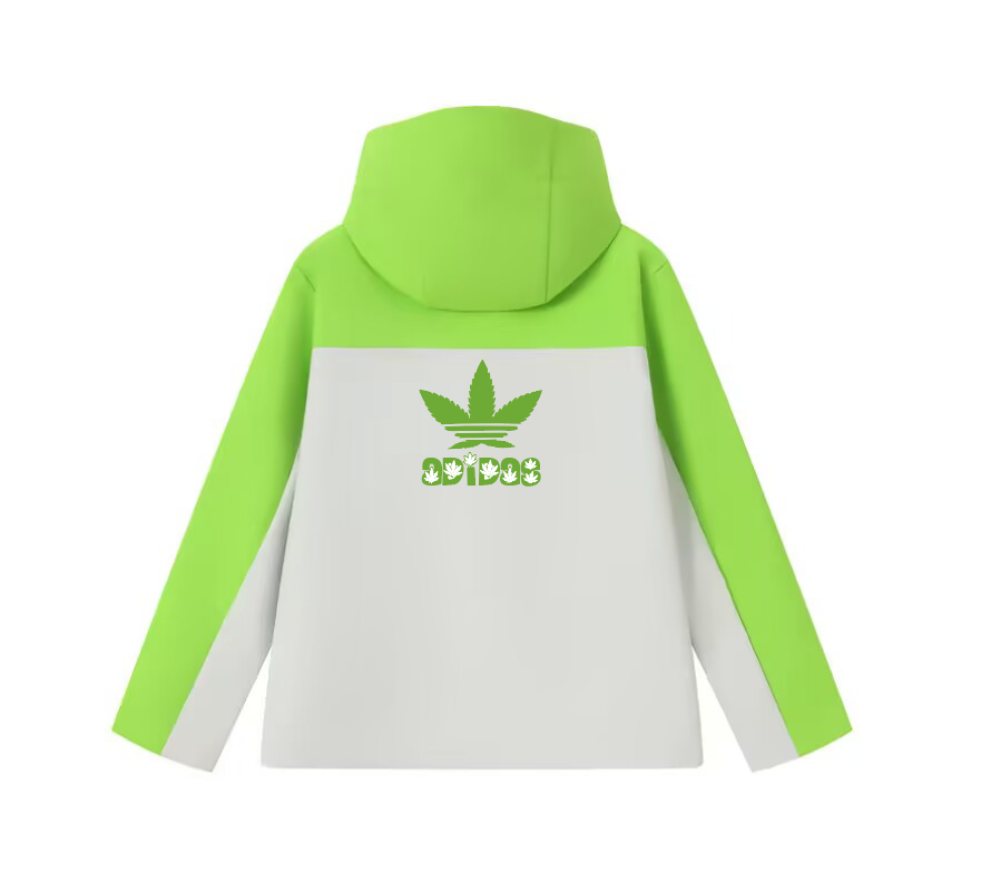 2025 أديداس 2025 جاكيت خارجي مقاوم للماء بسحاب كامل أبيض/أحمر