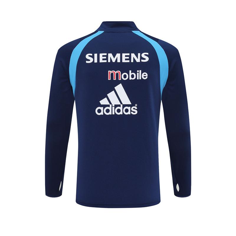 Retro 03/04 Real Madrid Royal Blue Half Zipper Jacket