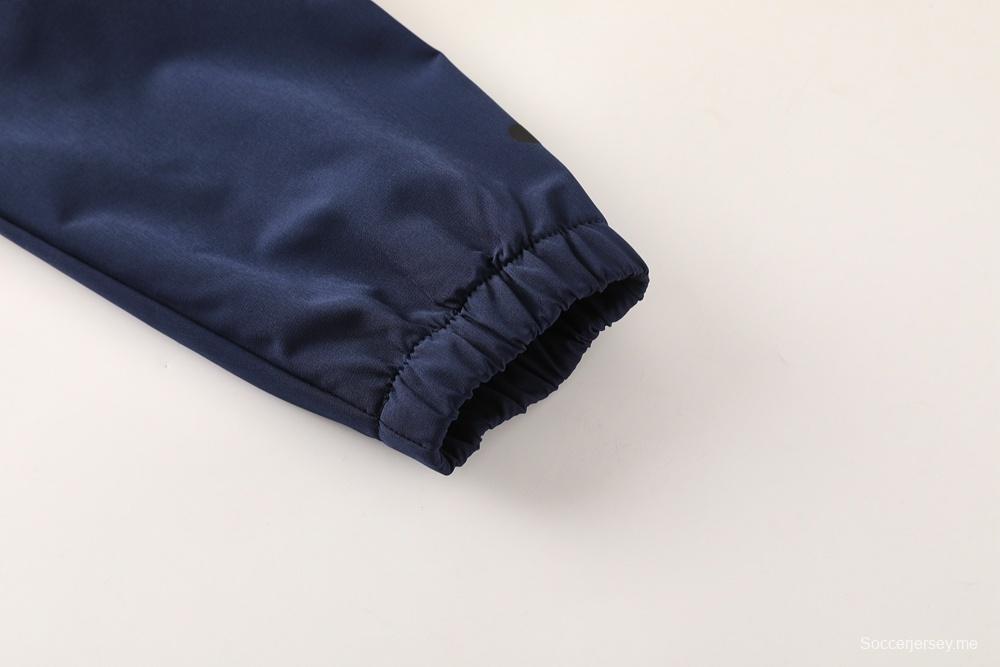 25/26 أديداس أديداس هودي أزرق داكن بجاكيت كامل بسحاب + بنطلون طويل