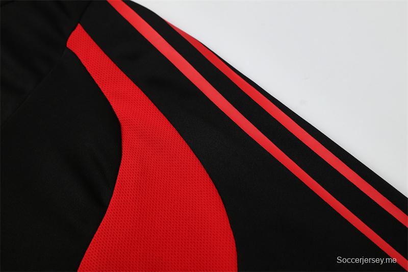 Retro 04/05 AC Milan Black Half Zipper Jacket+Long Pants