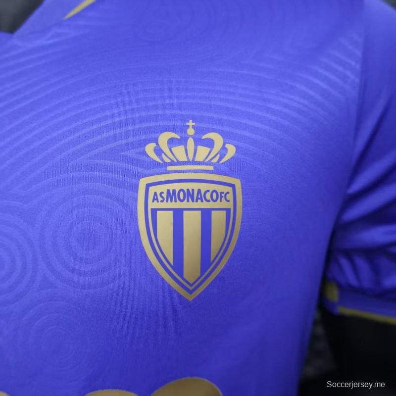 نسخة اللاعب 25/26 قميص موناكو أزرق اللون أزرق اللون أزرق 25/26