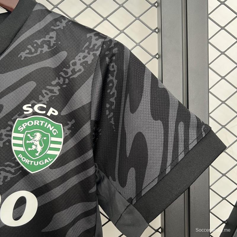 25/26 قميص أسود لحارس مرمى سبورتنج لشبونة للأطفال