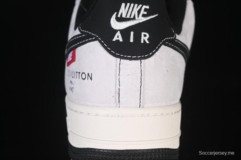 حذاء نايك اير فورس 1 '07 منخفض LV Collaboration Black Swoosh Woven Label Sneakers كاجوال - CX505050-Y23