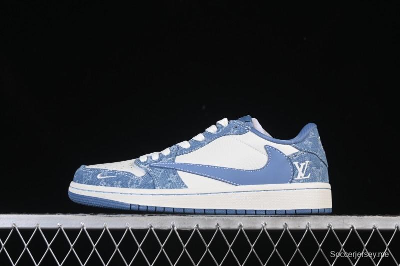 حذاء نايك ترافيس سكوت x Fragment Design x Air Jordan 1 Low OG SP AJ1 ذو الرقبة المنخفضة الكاجوال - SC0601-056