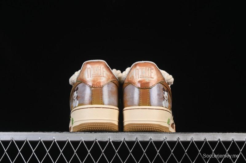 حذاء نايك اير فورس 1 '07 المنخفض من نايك اير فورس 1 '07 قهوة بالحليب مرسوم باليد مرسوم عليه رسومات كاجوال - XL2321-666